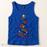 Dna Helix Christmas Tree Life Science Biology Teacher Gift Tank Top thumb 2