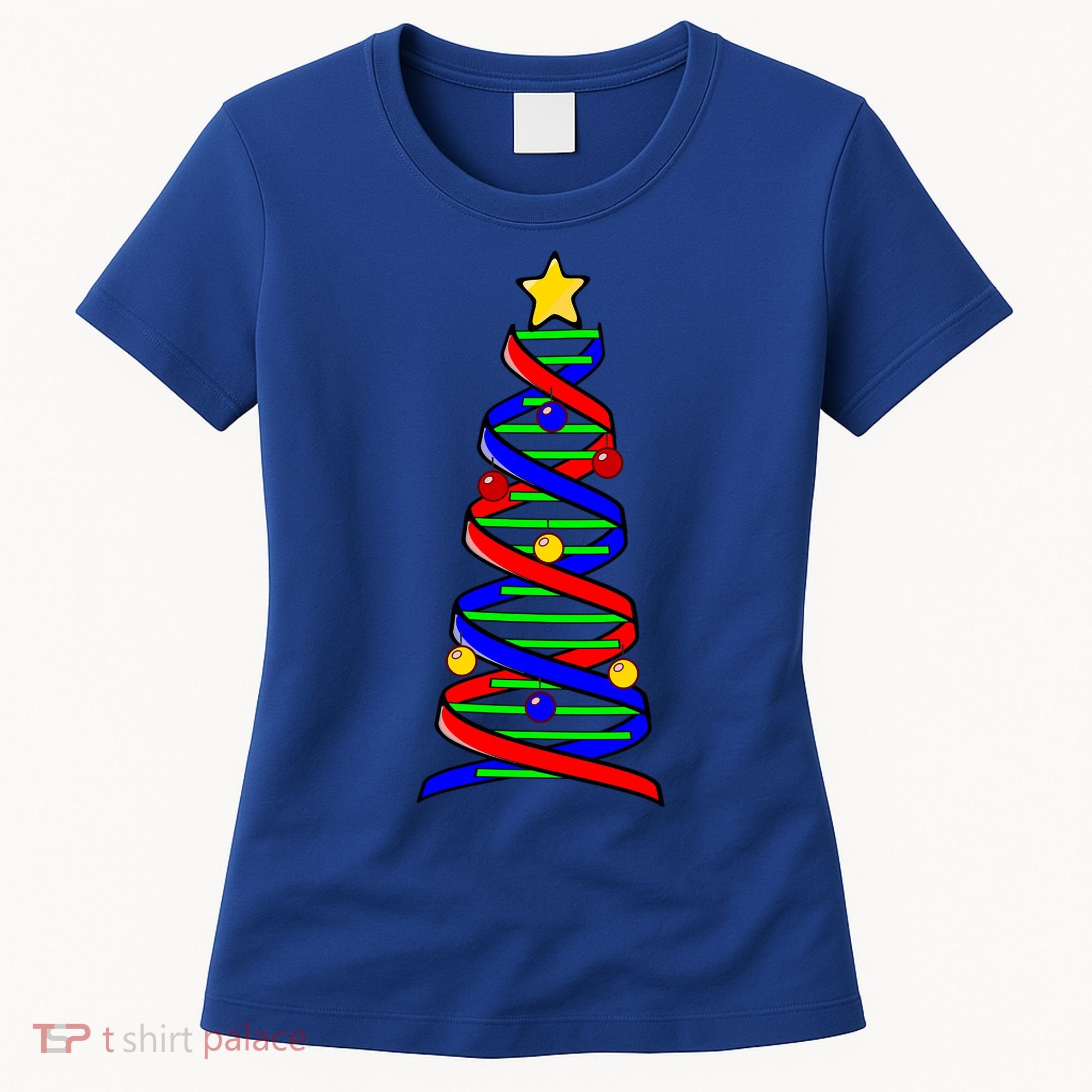 Dna Helix Christmas Tree Life Science Biology Teacher Gift Women's T-Shirt
