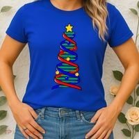 Dna Helix Christmas Tree Life Science Biology Teacher Gift Women's T-Shirt thumb 2