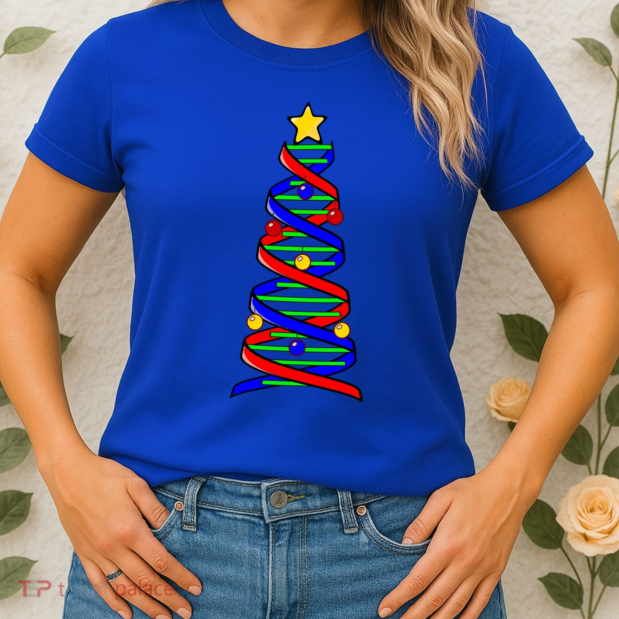 Dna Helix Christmas Tree Life Science Biology Teacher Gift Women's T-Shirt