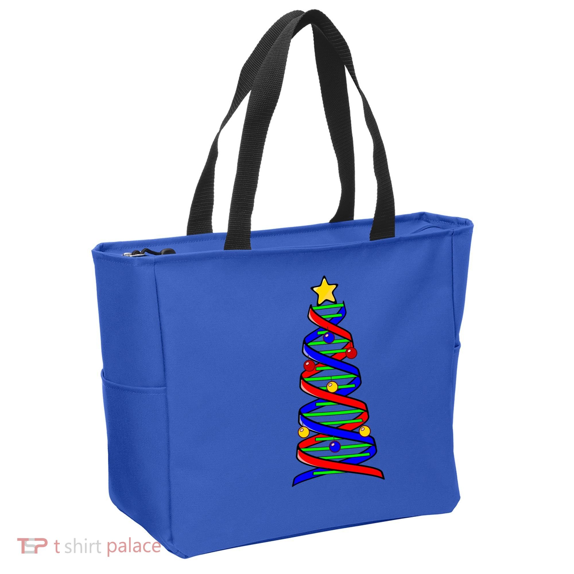 Dna Helix Christmas Tree Life Science Biology Teacher Gift Tote Bag