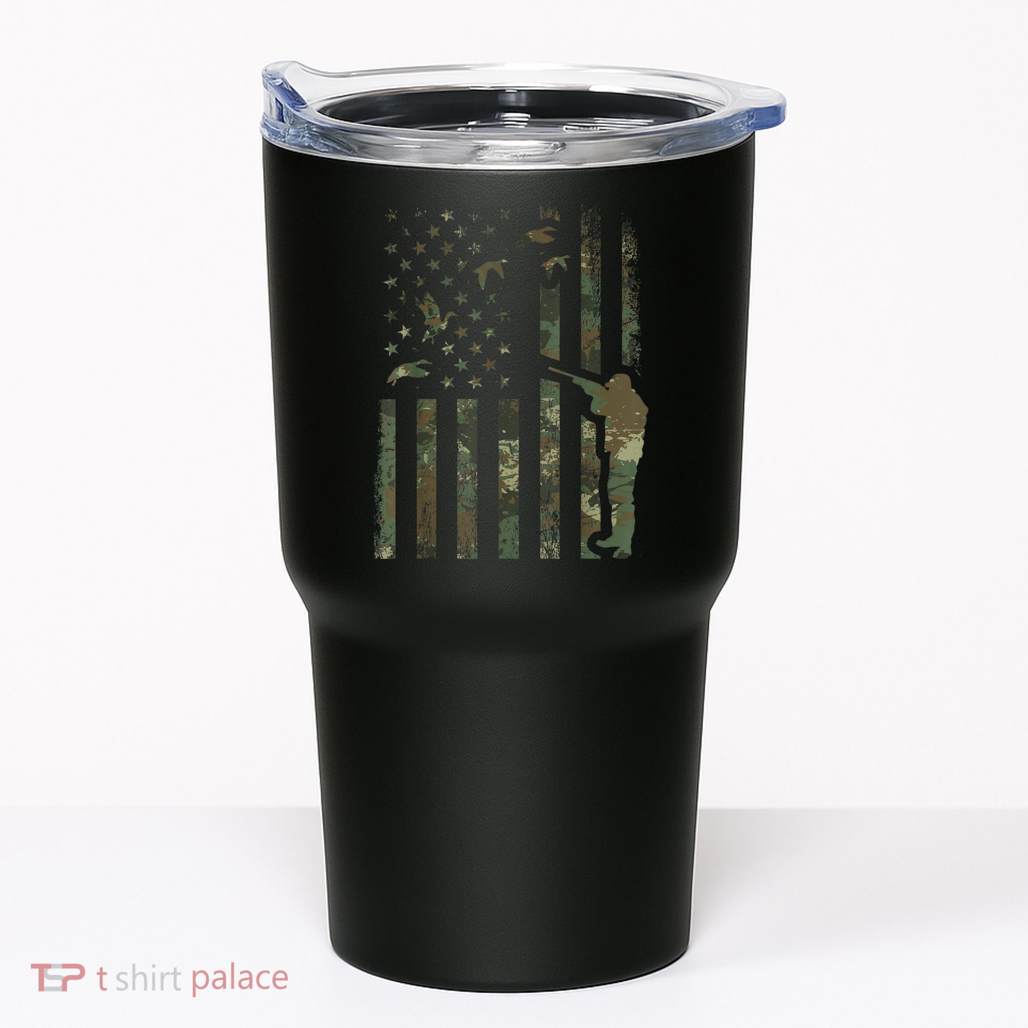 Duck Hunting Camo Men Camouflage Hunter American Flag Tumbler