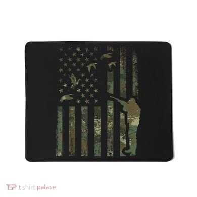 Duck Hunting Camo Men Camouflage Hunter American Flag Mousepad