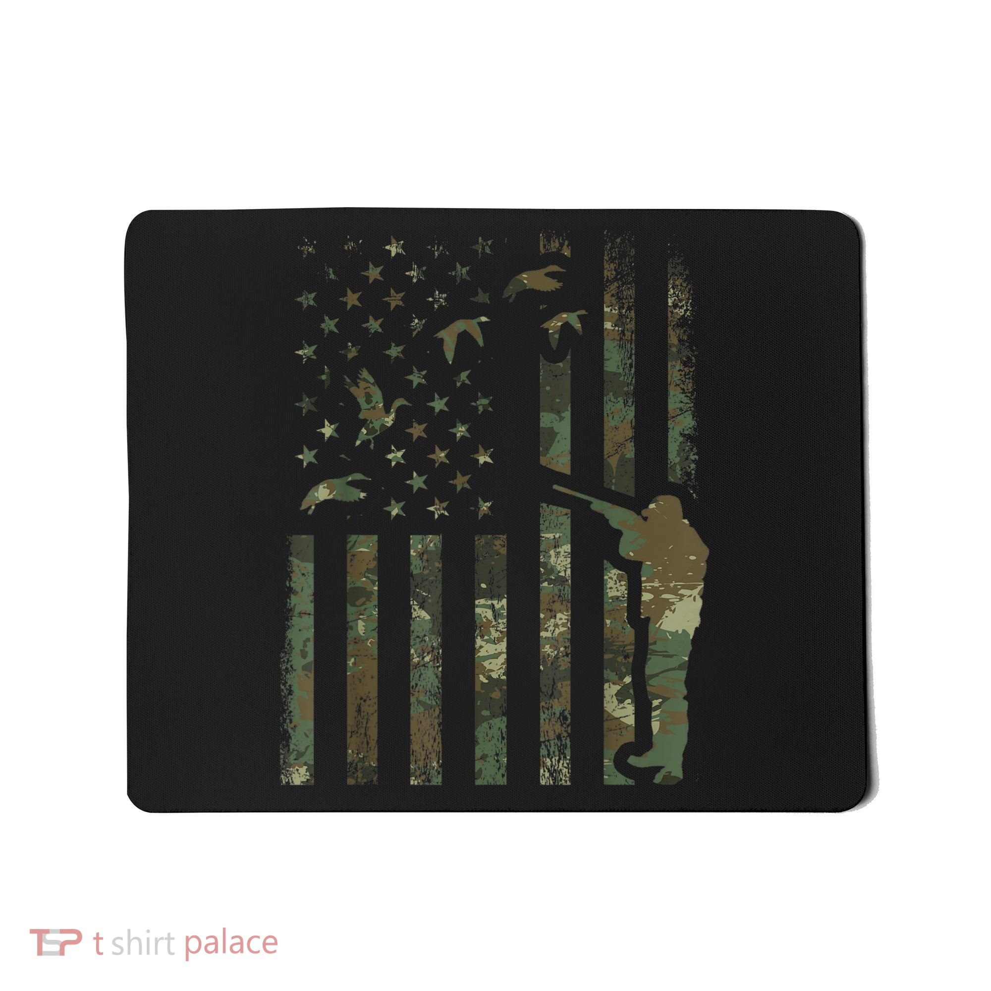 Duck Hunting Camo Men Camouflage Hunter American Flag Mousepad