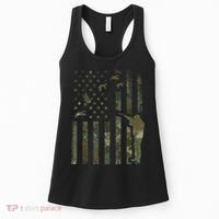 Duck Hunting Camo Men Camouflage Hunter American Flag Women's Tank Top thumb 0