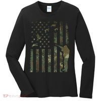 Duck Hunting Camo Men Camouflage Hunter American Flag Women's Long Sleeve Shirt thumb 0