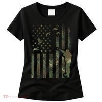 Duck Hunting Camo Men Camouflage Hunter American Flag Women's T-Shirt thumb 0