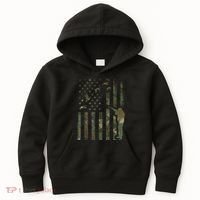 Duck Hunting Camo Men Camouflage Hunter American Flag Kids Hoodie thumb 0