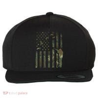 Duck Hunting Camo Men Camouflage Hunter American Flag Wool Snapback Cap thumb 0