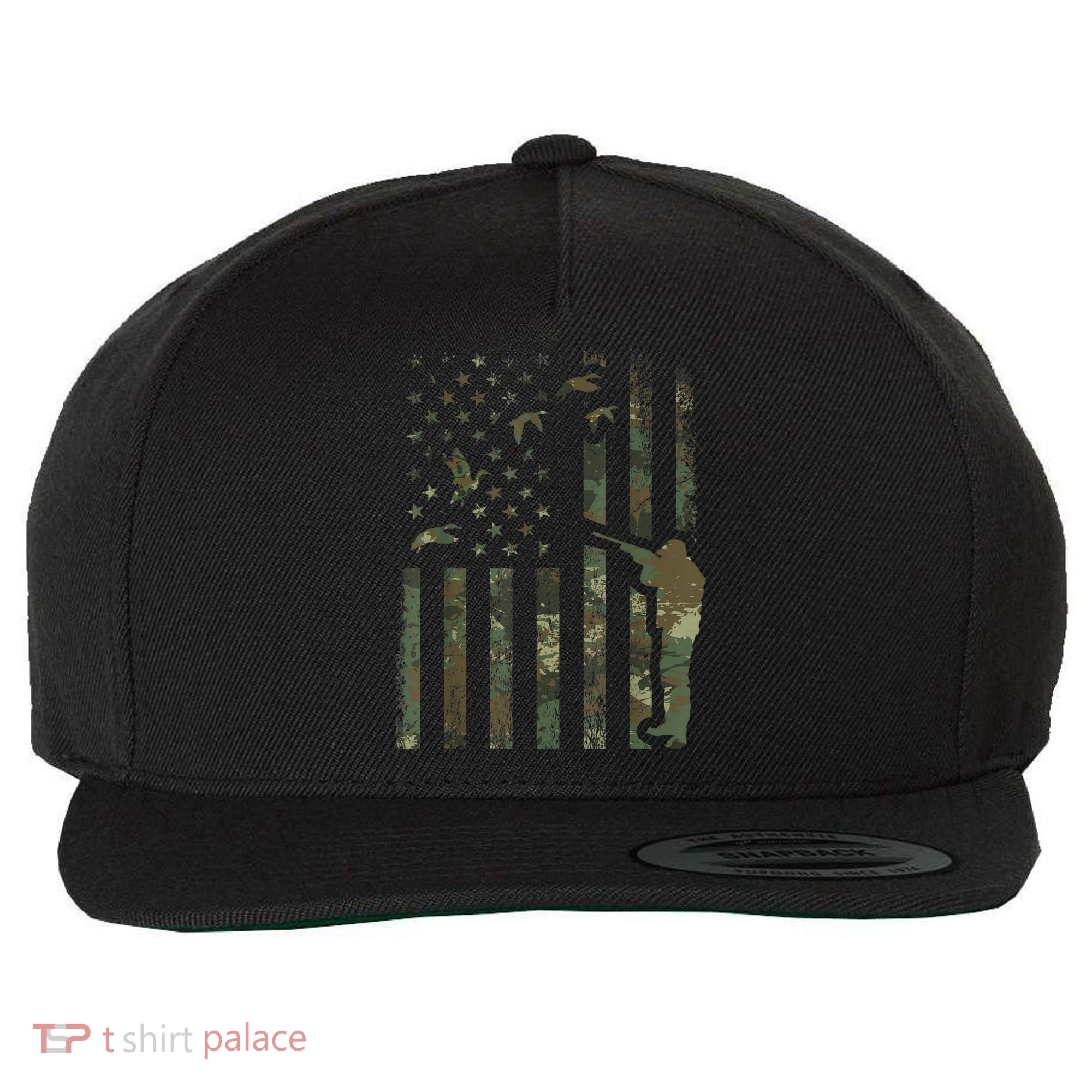 Duck Hunting Camo Men Camouflage Hunter American Flag Wool Snapback Cap