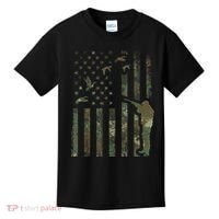 Duck Hunting Camo Men Camouflage Hunter American Flag Kids T-Shirt thumb 0