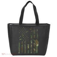 Duck Hunting Camo Men Camouflage Hunter American Flag Tote Bag thumb 0
