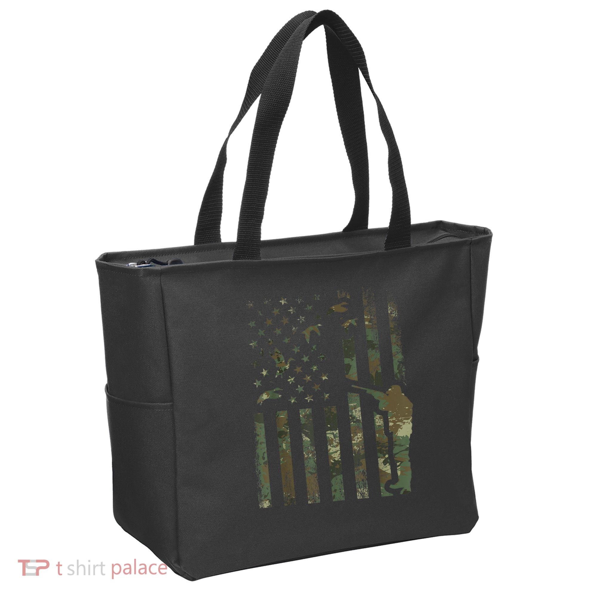Duck Hunting Camo Men Camouflage Hunter American Flag Tote Bag