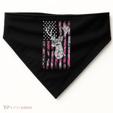Deer Hunting Camo American Flag Buck USA-Made Doggie Bandana