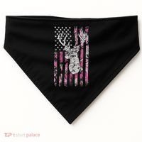 Deer Hunting Camo American Flag Buck USA-Made Doggie Bandana thumb 0