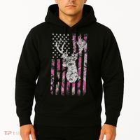Deer Hunting Camo American Flag Buck Hoodie thumb 2
