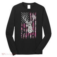 Deer Hunting Camo American Flag Buck Long Sleeve Shirt thumb 0