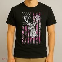 Deer Hunting Camo American Flag Buck T-Shirt thumb 3