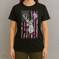 Deer Hunting Camo American Flag Buck T-Shirt thumb 4
