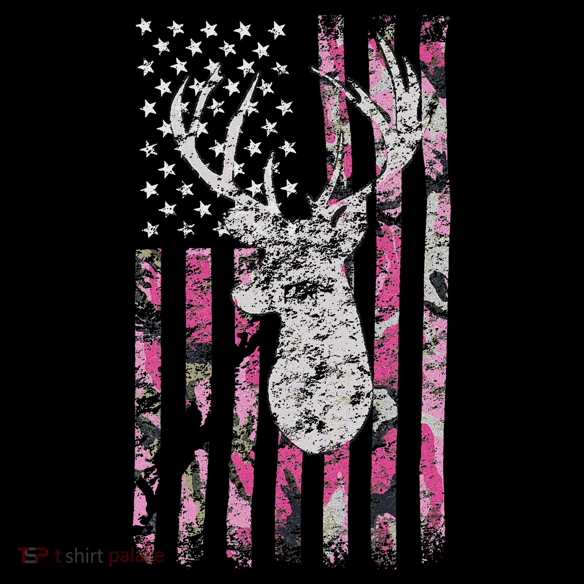 Deer Hunting Camo American Flag Buck Women's Hoodie