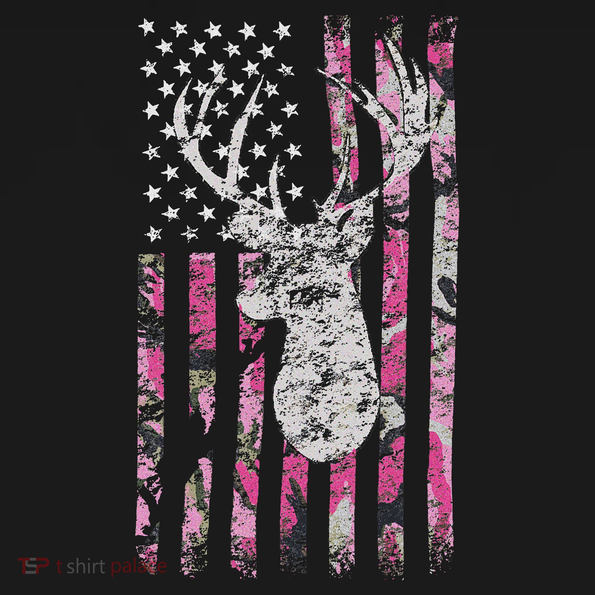 Deer Hunting Camo American Flag Buck Mousepad