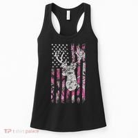 Deer Hunting Camo American Flag Buck Women's Tank Top thumb 0