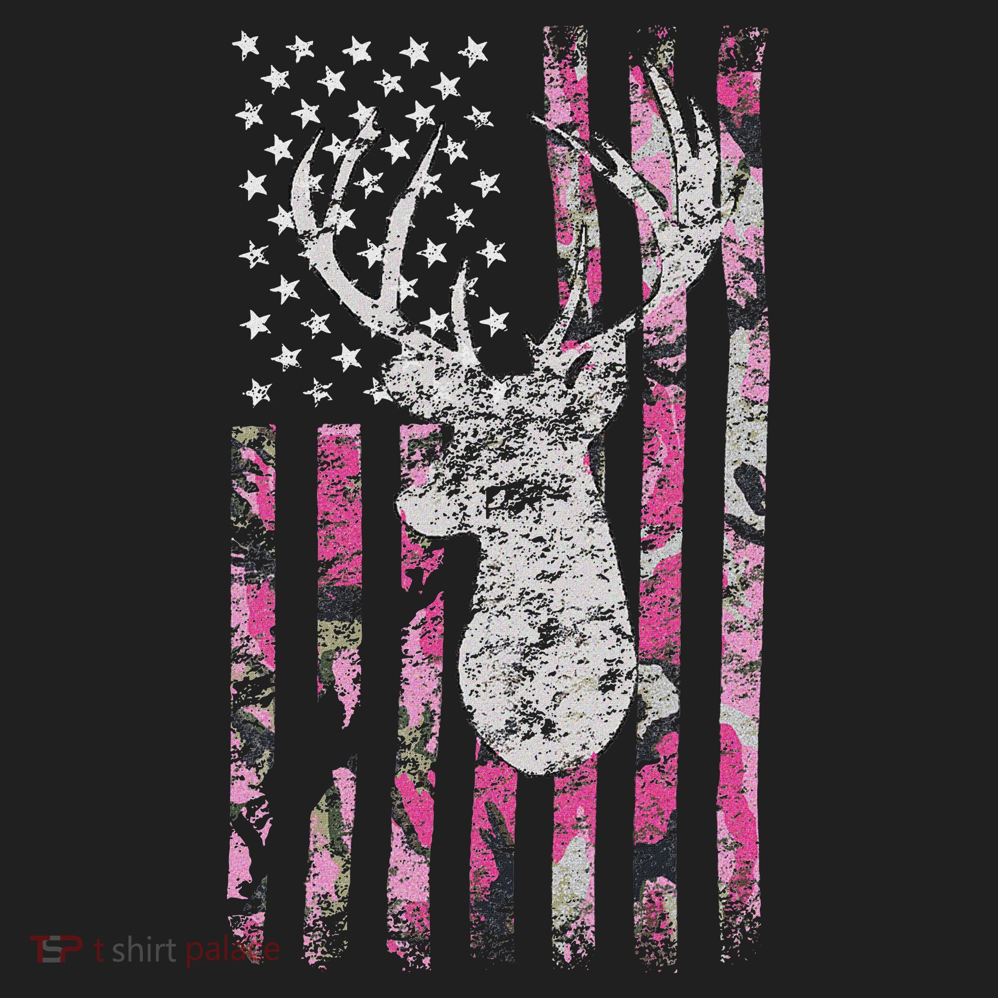 Deer Hunting Camo American Flag Buck Hat