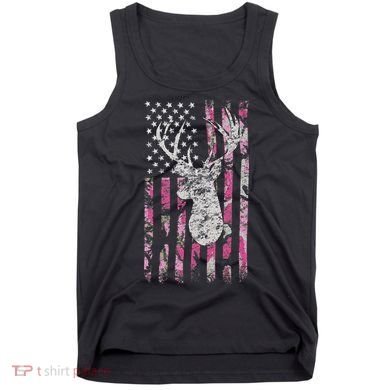 Deer Hunting Camo American Flag Buck Tank Top