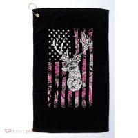 Deer Hunting Camo American Flag Buck Golf Towel thumb 0