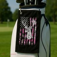 Deer Hunting Camo American Flag Buck Golf Towel thumb 2