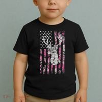 Deer Hunting Camo American Flag Buck Toddler T-Shirt thumb 2