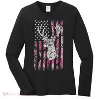 Deer Hunting Camo American Flag Buck Women's Long Sleeve Shirt thumb 0