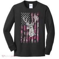 Deer Hunting Camo American Flag Buck Kids Long Sleeve Shirt thumb 0