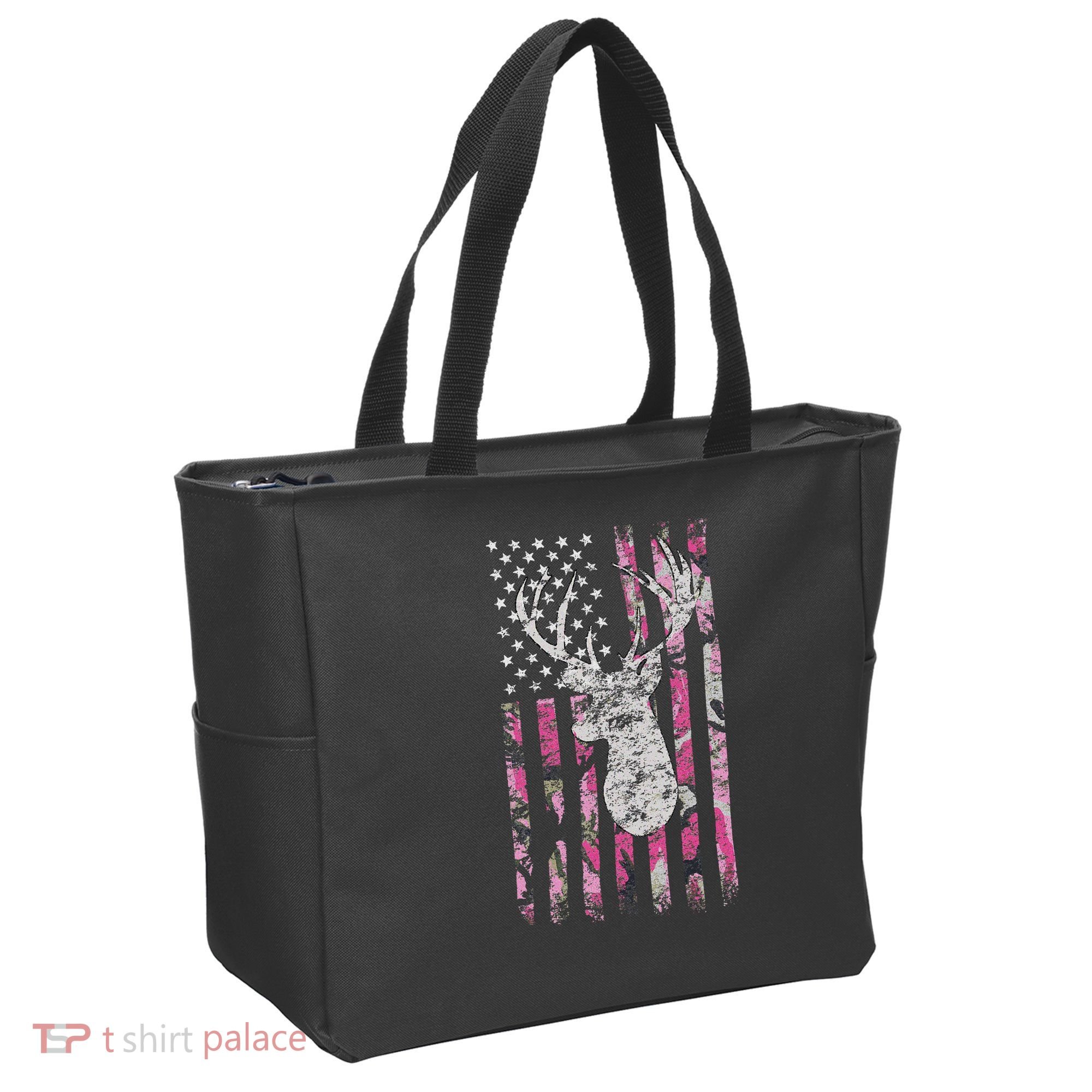 Deer Hunting Camo American Flag Buck Tote Bag