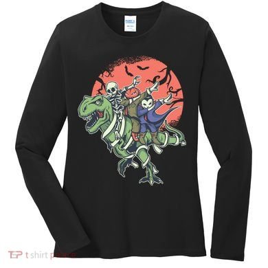 Dabbing Halloween Characters Women's Long Sleeve Shirt