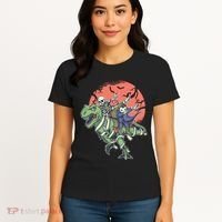 Dabbing Halloween Characters Women's T-Shirt thumb 4