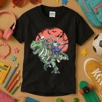 Dabbing Halloween Characters Kids T-Shirt thumb 3