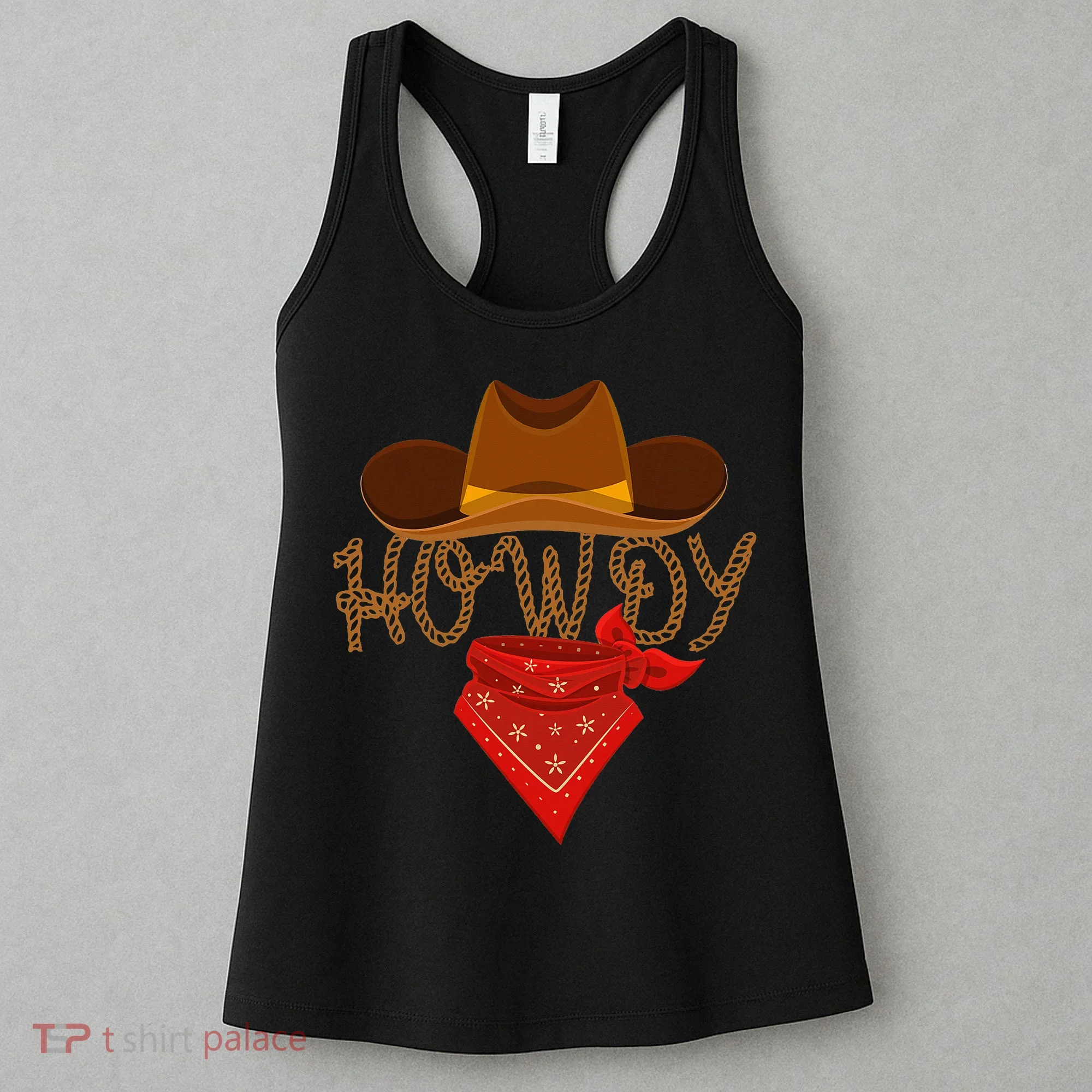 Distressed Howdy Cowboy Women's Tank Top