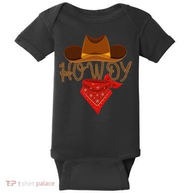 Distressed Howdy Cowboy Baby Bodysuit