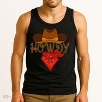 Distressed Howdy Cowboy Tank Top thumb 3