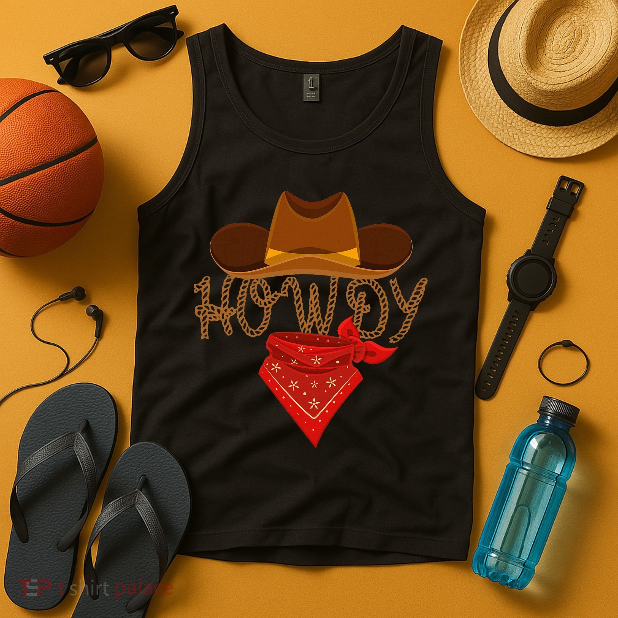 Distressed Howdy Cowboy Tank Top