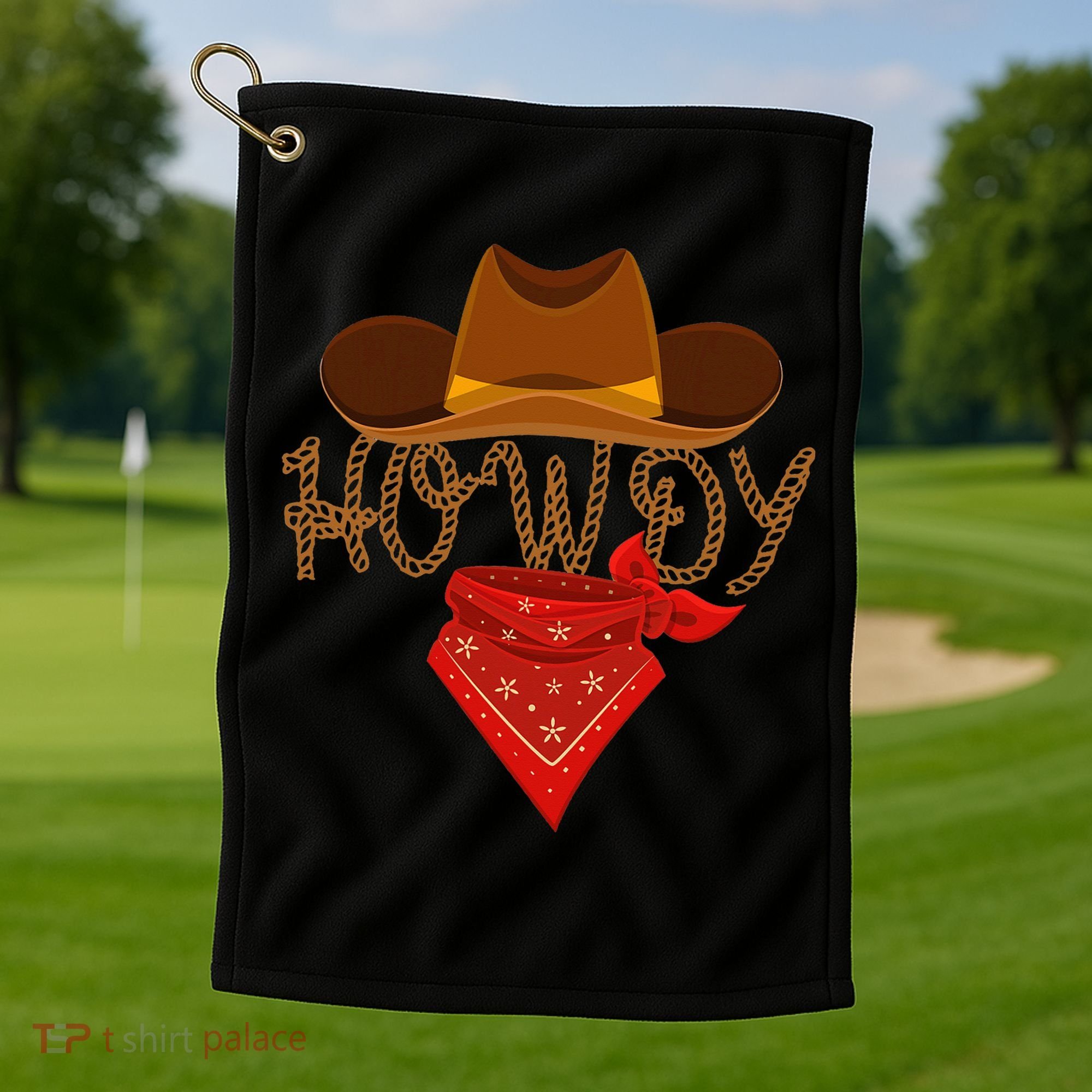 Distressed Howdy Cowboy Golf Towel