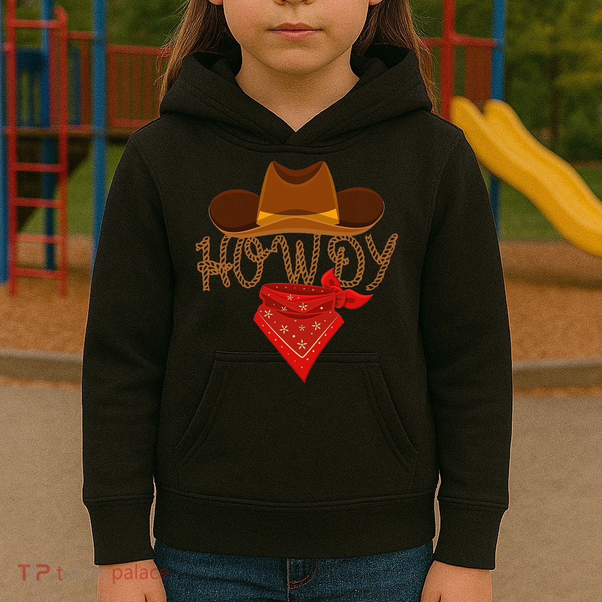 Distressed Howdy Cowboy Kids Hoodie