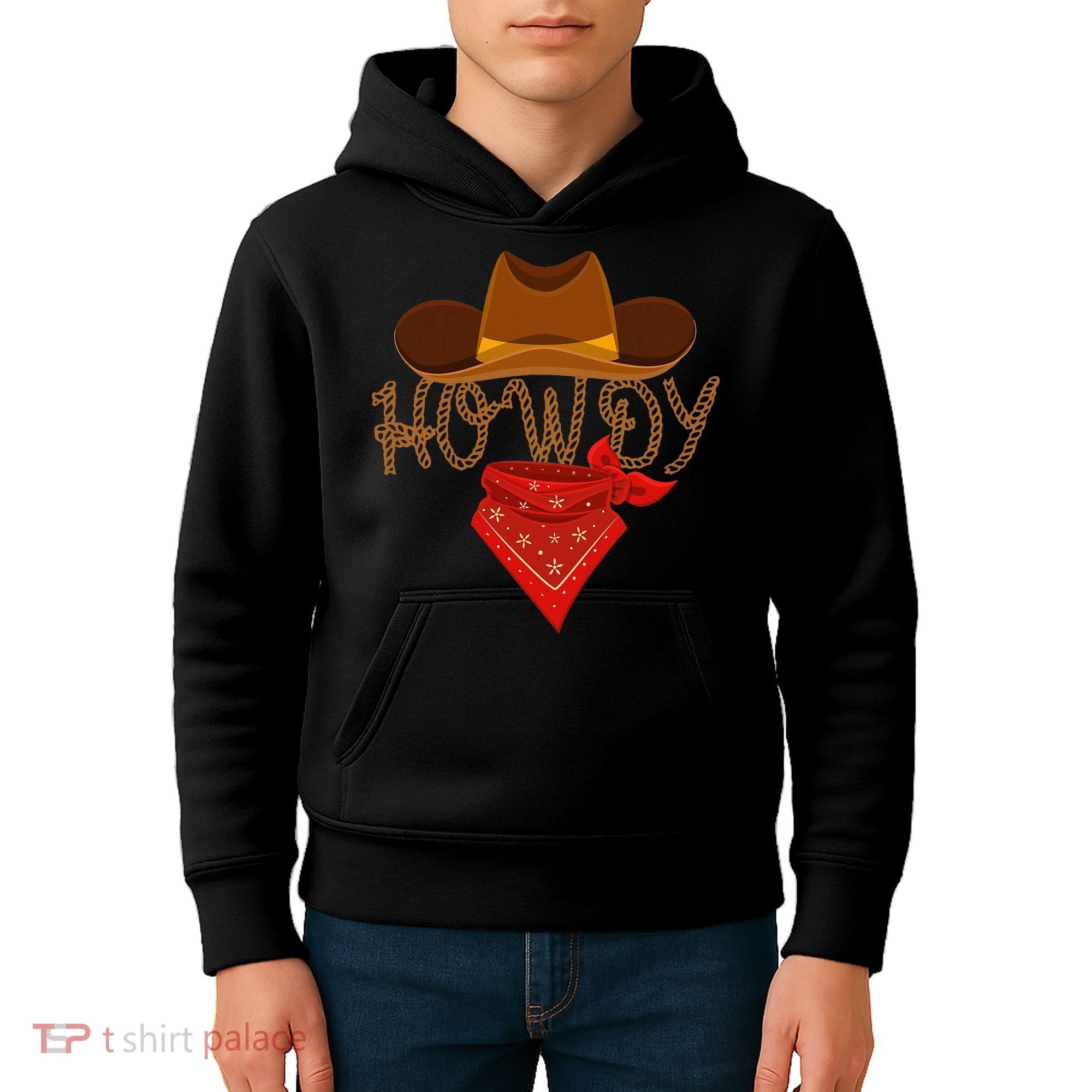 Distressed Howdy Cowboy Kids Hoodie