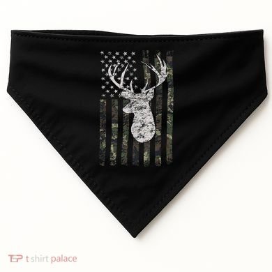 Deer Hunting Camo American Flag USA-Made Doggie Bandana