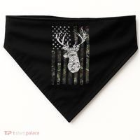 Deer Hunting Camo American Flag USA-Made Doggie Bandana thumb 0