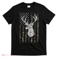 Deer Hunting Camo American Flag T-Shirt thumb 0