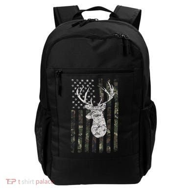 Deer Hunting Camo American Flag Backpack