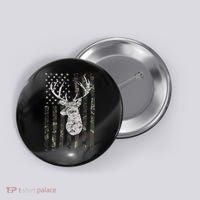 Deer Hunting Camo American Flag Button thumb 0