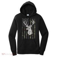 Deer Hunting Camo American Flag Women's Hoodie thumb 0